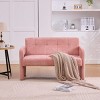 Nordic Modern Chenille Upholstered Accent Chair, 2-Seater Sofa with Plush Cushion, Armrests Chair for Living Room or Bedroom-Koiai - 2 of 4