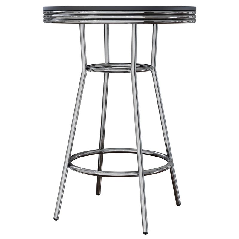 3pc Summit Bar Height Dining Sets with Swivel Stools Black/Bright Chrome - Winsome, 4 of 14