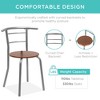 Best Choice Products 3-Piece Wood Dining Room Round Table & Chairs Set w/ Steel Frame, Built-In Wine Rack - Espresso - 4 of 4