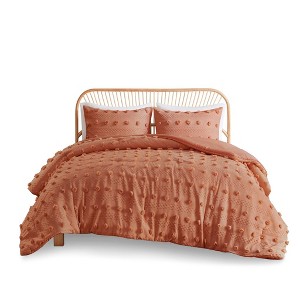 Gulches King Cal King White Clip Jacquard 3 Piece Comforter Set - 1 of 4