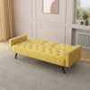 VASIP 72"Compact Yellow Velvet Sofa Bed with Dual Cup Holders for Small Spaces - 3 of 4
