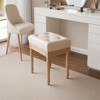 MAYEERTY White Makeup Vanity Stool with Ottoman Footrest - Perfect for Bedroom & Living Room - 2 of 4