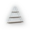 VYNXARIA Rustic Triangle Floating Wall Shelf - Wall-Mounted Decorative Metal Bracket for Books and Collectibles,Walnut/Chrome - 2 of 4