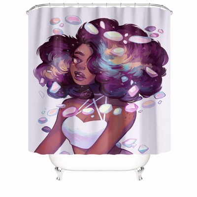 Lollipop Girl Shower Curtains for Bathroom Waterproof Fabric Bath Curtain Durable Soft Stylish Bathroom Decor 72x72 Inch