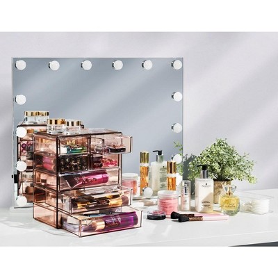 Brown Clear Acrylic 7-Drawer Vanity Organizer