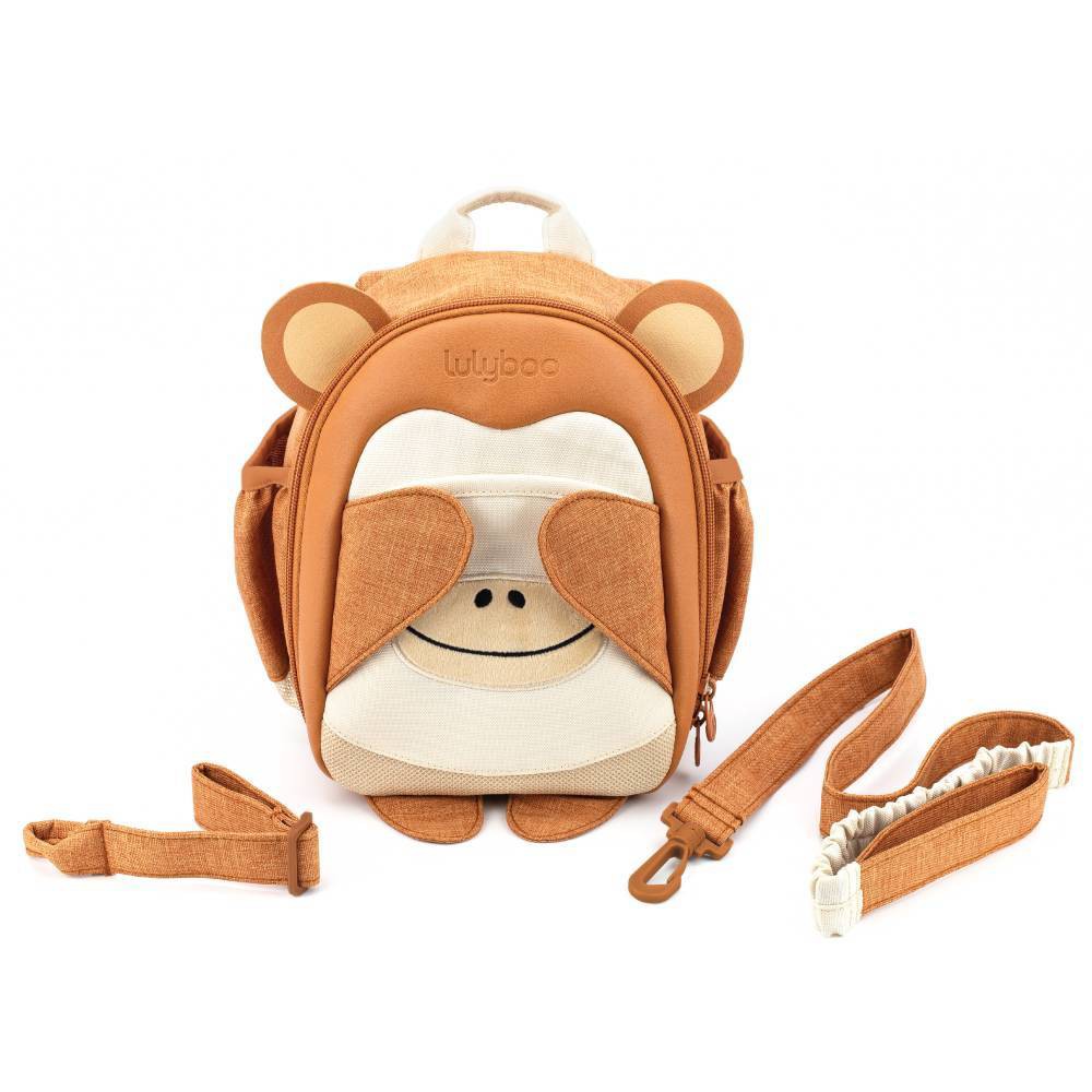 Photos - Baby Safety Products Lulyboo Boo! Monkey Toddler Backpack with Security Harness - Brown 