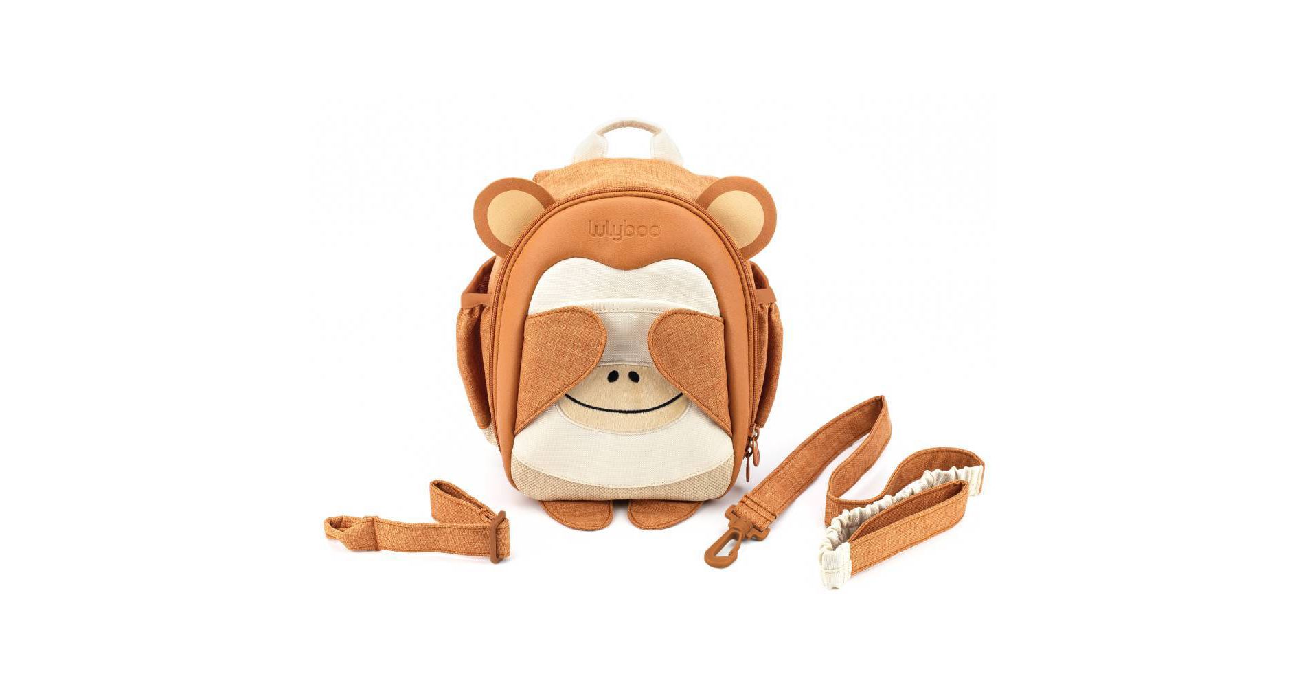 Lulyboo Boo! Monkey Toddler Backpack with Security Harness - Brown