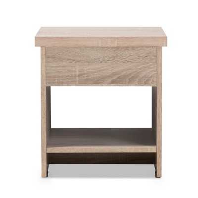 Jamie Two-Tone Oak and Gray Wood 1-Drawer Nightstand
