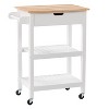 CorLiving Sage Open Storage Wood Kitchen Cart White - 3 of 4