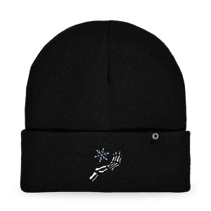 Dalix Chill Skeleton Hand Embroidered Beanie Snowflake Warm Winter Knit Hat for Men - 1 of 4