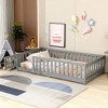 Twin Size Floor Bed with Fence and Door for Bedroom - 2 of 4