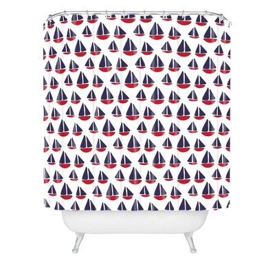 Mirimo Terrazzo Fall Shower Curtain Blue - Deny Designs