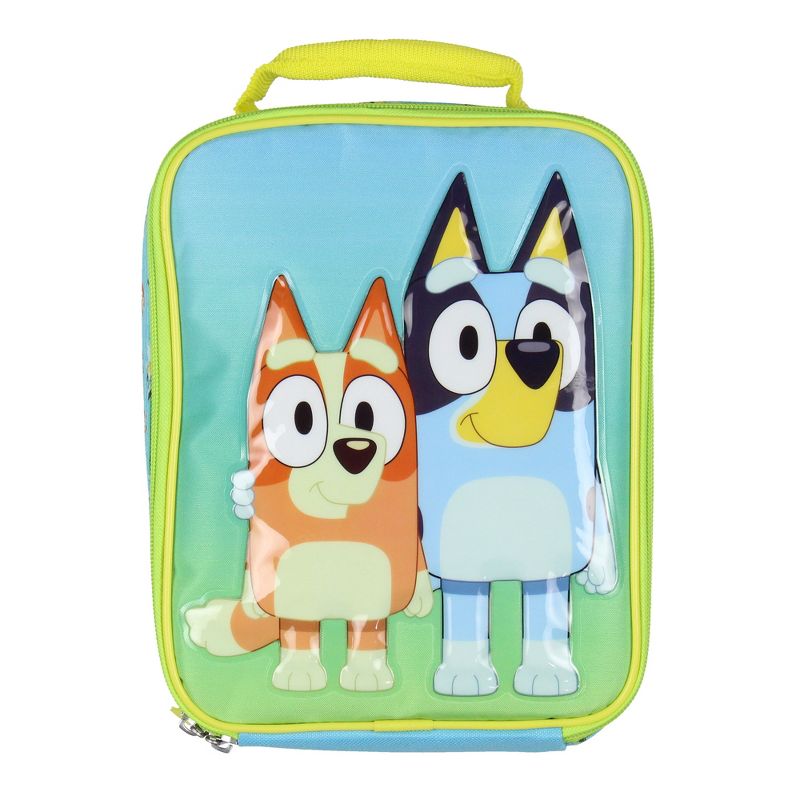 Bluey Kids Lunch Box Bluey And Bingo Raised Character Insulated Lunch Bag Tote Blue, 2 of 5