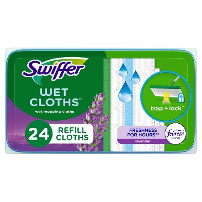 Swiffer Sweeper Wet Mopping Cloths with Febreze Freshness - Lavender Vanilla & Comfort - 24ct