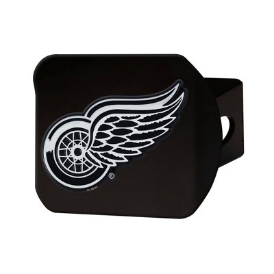 NHL Detroit Red Wings Chrome Metal Hitch Cover - Black