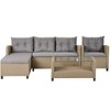 CAVINAS Outdoor Sofa Set, Wicker Rattan Outdoor Balcony Furniture Sets with Cushions, Modern Patio Sectional Set for Garden, Beige - 3 of 4