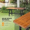 VINGLI Outdoor Bench with Metal Legs Rustic, Wood Dining Bench Indoor Outdoor Porch Benches for Yard Garden Dining (40in) - 4 of 4