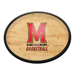 College Basketball Hardwood Design Oval Slimline Lighted Wall Sign - 1 of 4