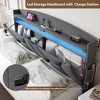 KTMBDW Queen Bed Frame with 2 Drawers, Upholstered Platform Bed with Storage Headboard and Charging Station, No Box Spring Needed - 3 of 4