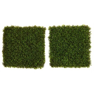 Nearly Natural 20-in Mini Pordocarpus Artificial Wall Mat (Indoor/Outdoor) (Set of 2) - 1 of 4