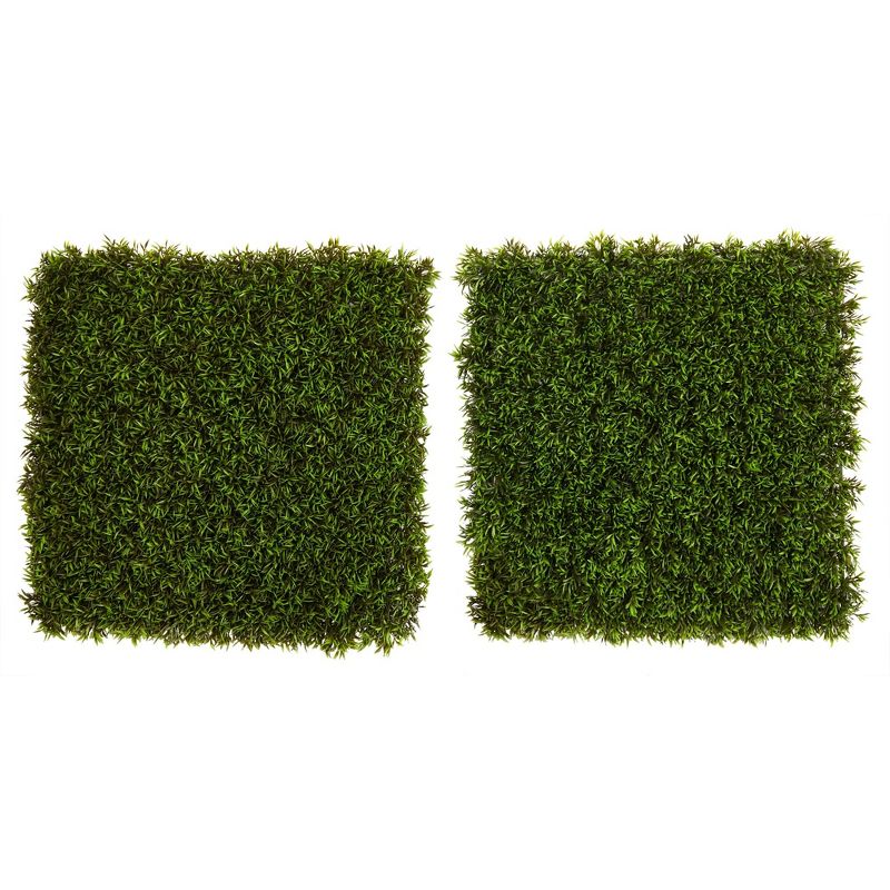 Nearly Natural 20-in Mini Pordocarpus Artificial Wall Mat (Indoor/Outdoor) (Set of 2), 1 of 9