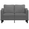 vidaXL Modern 2-Seater Sofa in Dark Grey Fabric with Metal Frame - Comfortable Padded Seating for Lounge Area or Living Room - 2 of 4