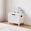Whizmax Storage Chest, Upholstered Storage Trunk with 2 Safety Hinges, Storage Bench, Flip-Top Toy Chest for Entryway, Bedroom, Living Room, White - 3 of 4