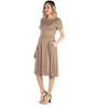 24seven Comfort Apparel Maternity Midi Dress with Short Sleeve and Pocket Detail - 2 of 4