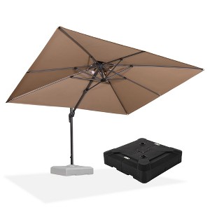 PURPLE LEAF Patio Umbrella with Base Outdoor Rectangle Large Cantilever Umbrella Heavy Duty Outdoor Market Umbrella for Garden Deck Backyard Pool - 1 of 4
