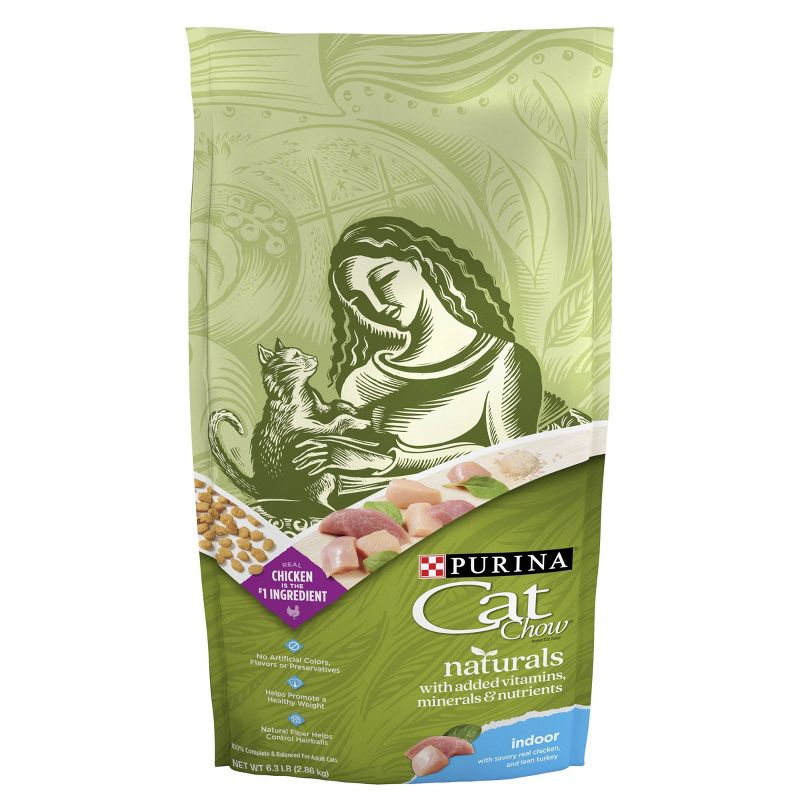 Purina Cat Chow Naturals Chicken &#38; Turkey Flavor Dry Cat Food for Indoor Cats - 6.3lbs, 1 of 9