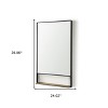 HomeRoots 40" Black Metal Framed Accent Mirror With Shelf - 3 of 4