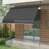 Resenkos Patio Awning, Outdoor Sun Shade Shelter Cover Awnings,8' x 4' Manual Retractable Awning, Non-Screw Patio Awning, UV Resistant, Dark Gray - 2 of 4
