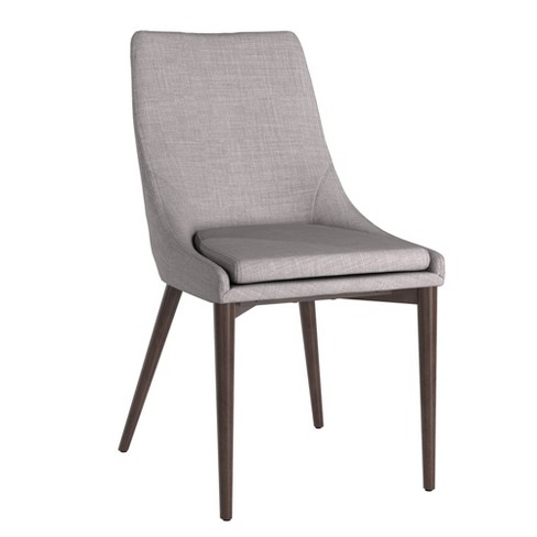 Inspire Q Set Of 2 Cameron Mid century Barrel Back Linen Dining Chairs Gray Polyurethane Upholstery Metal Frame Target