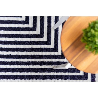 Navy Blue 4' x 6' Prescott Easy-Care Outdoor Area Rug