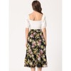 INSPIRE CHIC Women's Chiffon Elastic Waist Ruffle Tiered Flowy Midi Floral Printed Skirts - 4 of 4