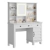 Vanity Desk with Mirror and Adjustable Lights, Makeup Vanity Desk with Drawers, Built-in Power Outlet & USB, Makeup Table for Bedroom - 2 of 4
