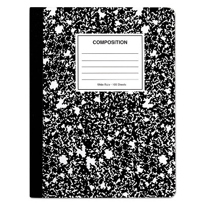 UNIVERSAL Composition Book Wide Rule 9 3/4 x 7 1/2 White 100 Sheets 6/Pack 20936