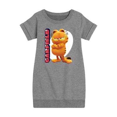 - Garfield - Garfield Movie Vertical Graphic Short Sleeve Fleece Dress