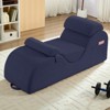 Mjkone Corduroy Yoga Chaise Lounge Chair,Curved Yoga Lounger Sofa with Movable Headrest/Waist Cushion/Footrest,Non-Slip Bottom - 4 of 4