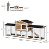 Wooden Rabbit Hutch Pet Playpen House Enclosure Large Outdoor Bunny With Double Side Ramp,For Guinea Pig Chicken Duck And Small Animals-Cuddlewood - 3 of 4