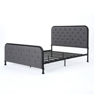 Queen Caylynn Tufted Bed Frame Dark Gray - Christopher Knight Home