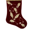 Northlight 20.5-Inch Velvet Gold and Maroon Etched Cuff Christmas Stocking - 4 of 4