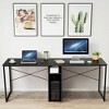 Costway 2 Person Computer Desk Double Workstation Office Desk w/ Storage Rustic Brown Black/Brown - image 4 of 4