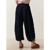 Women's Slimming Drawstring Tie - Waist Casual Loose 3/4 Pants, Comfy Elastic Waist Cropped Harem Pants for Daily Wear - 2 of 4