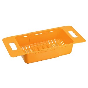 Unique Bargains Extendable Over the Sink Strainer Fruit Vegetable Wash Basket Adjustable Colander for Kitchen Plastic - 1 of 4