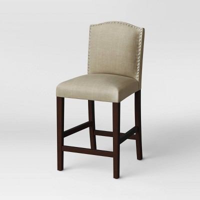 Camelot Nailhead Trim Counter Height Barstool Cream - Threshold™