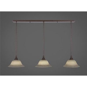 Toltec Lighting Any 3 - Light Chandelier in  Bronze with 10" Gray Linen  Shade - 1 of 1