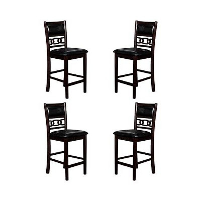 New Classic Furniture,Gia Ebony Wood Counter Chair With Pu Seat (Set Of 4)