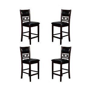 New Classic Furniture,Gia Ebony Wood Counter Chair With Pu Seat (Set Of 4) - 1 of 4
