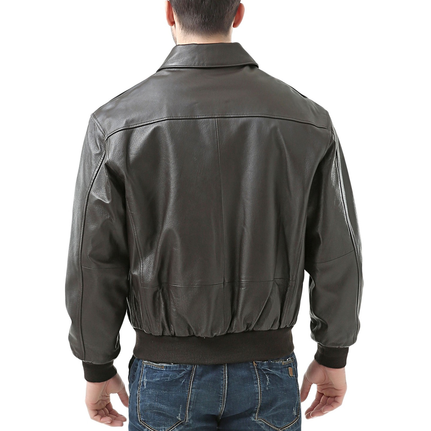 Landing Leathers Air Force Men A-2 Leather Flight Bomber Jacket Black XX-Large, цвет: Коричневый — фото 6